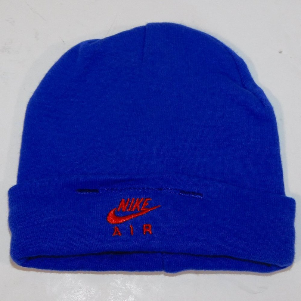 Nike Air Baby Boy 0-6 Months blue orange Hat Toque Beanie Newborn 6m